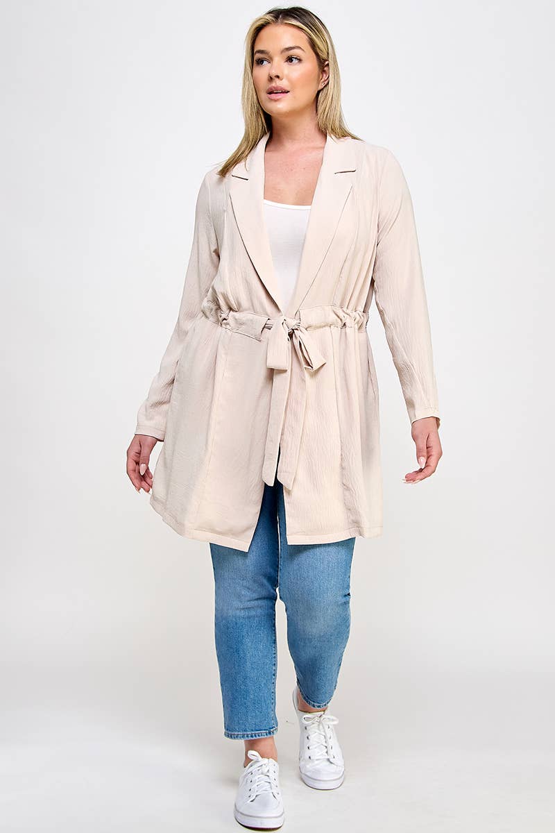 Plus Size Trench Jacket W/Tie SS2437P-J