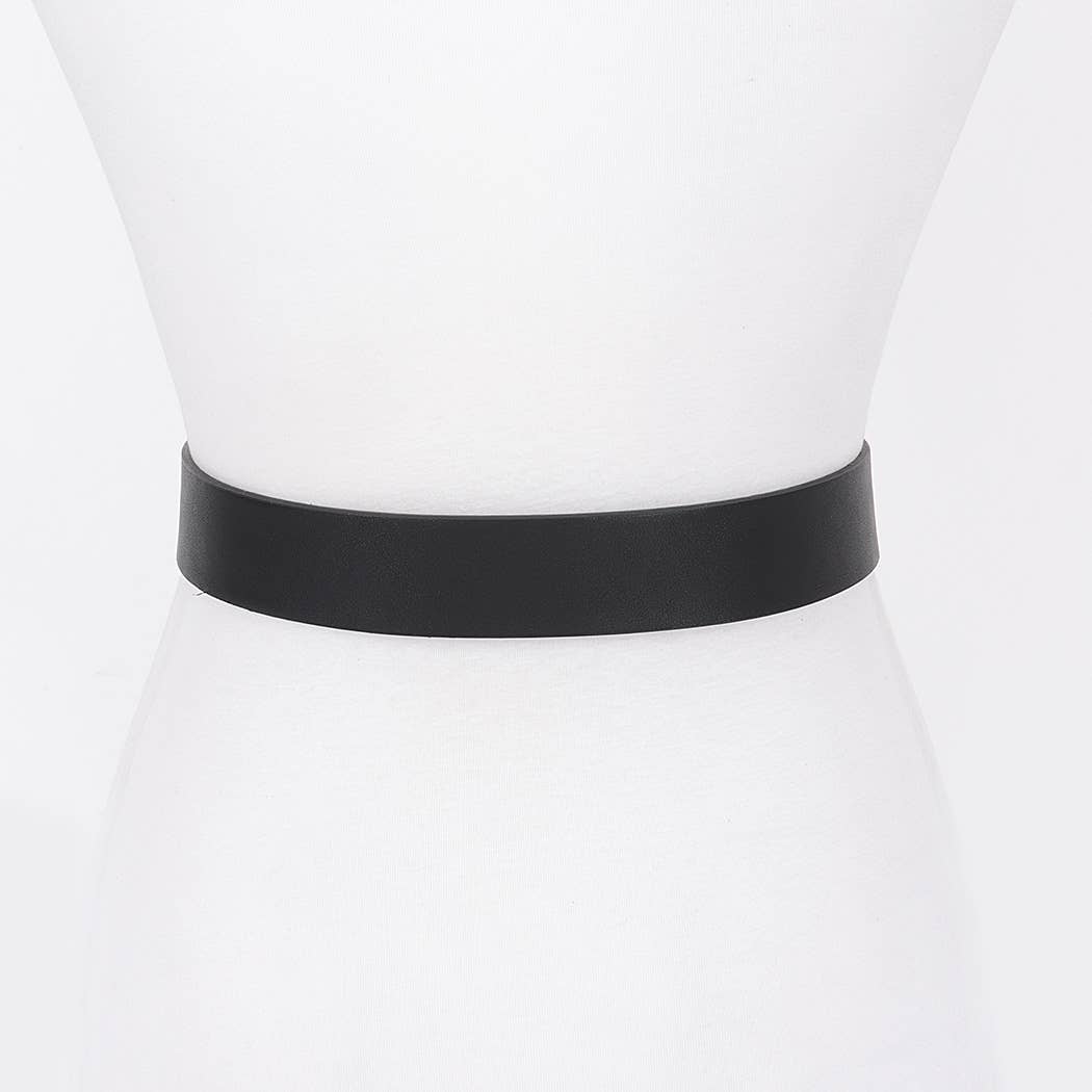 Faux Leather Metal Buckle Plus Belt