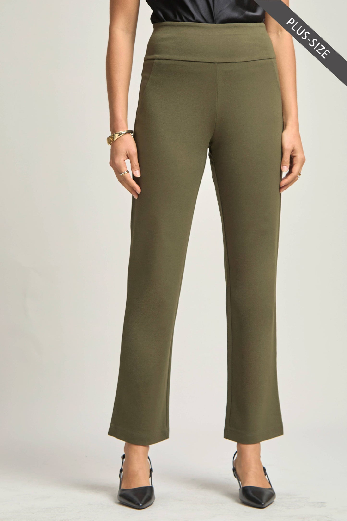 PLUS SIZE Magic High Slim Straight Pants MDS-STRAIGHTP