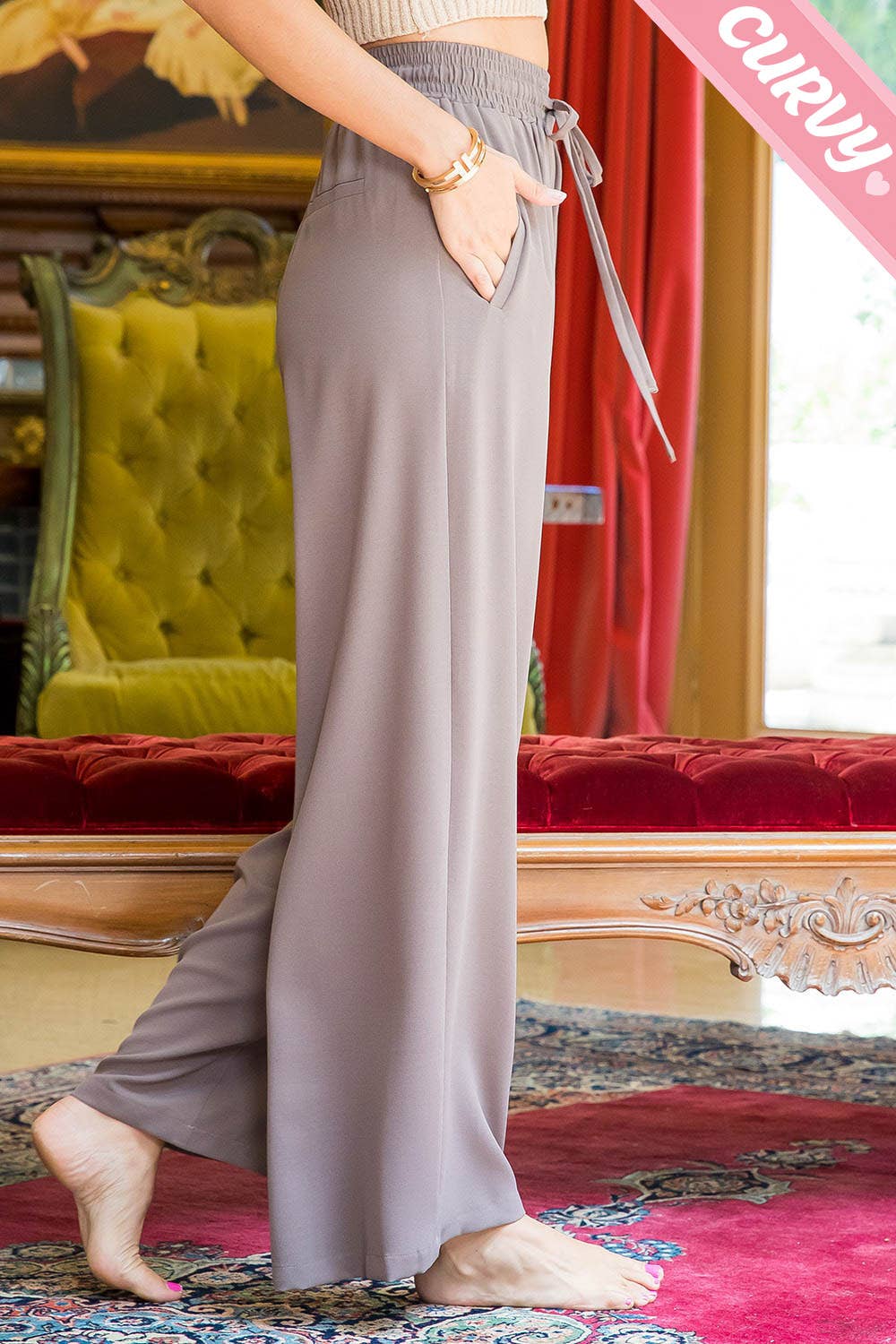 PLUS SIZE  HIGH RISE PULL-ON UTILITY PANTS