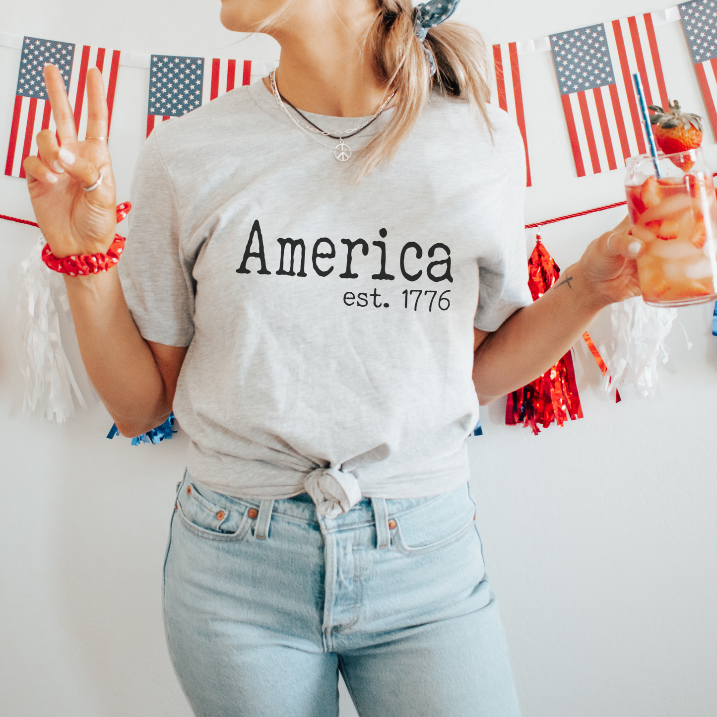 Typography America 1776 Graphic Tee | July 4th