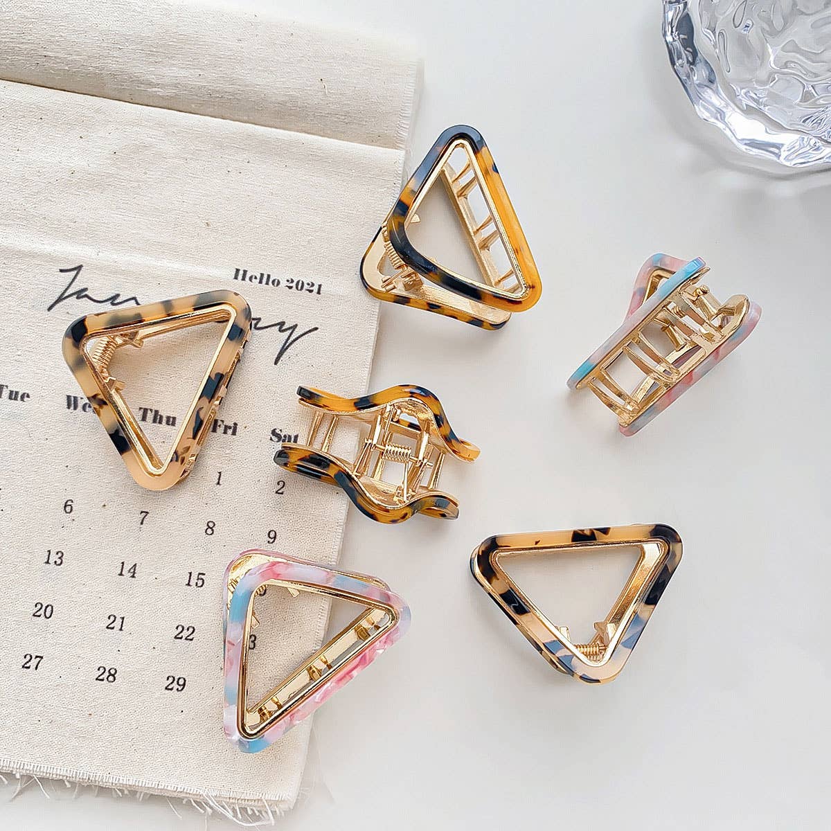 ACETATE TORTOISE SHELL HAIR CLAW CLIP PYRAMID MINI_CWAHA0400
