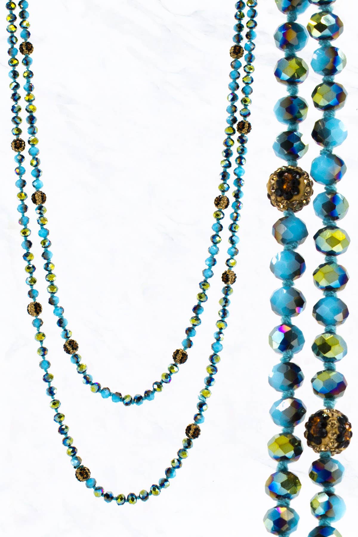 Bead and Leo Stone Ball Necklace
