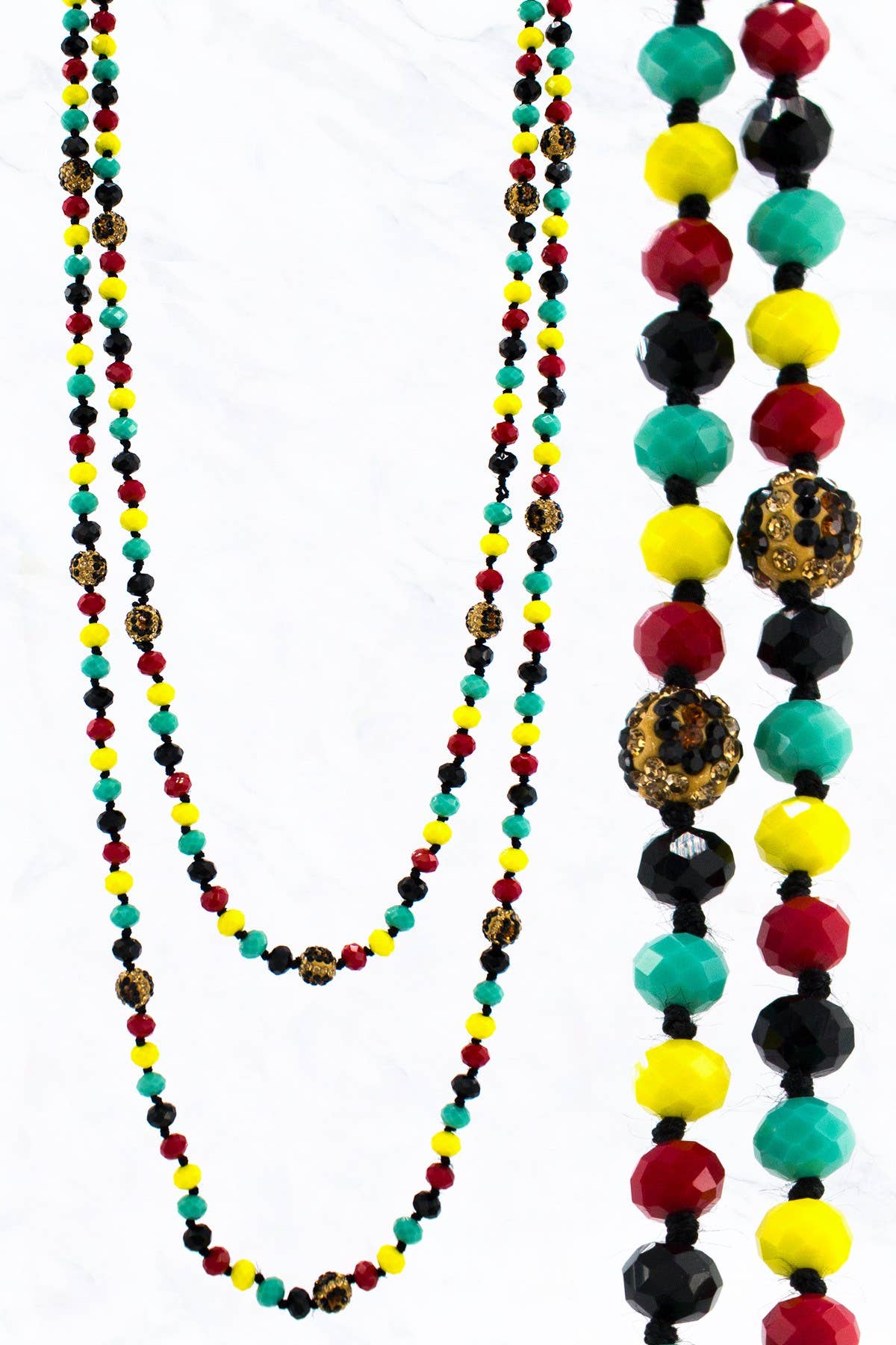 Bead and Leo Stone Ball Necklace