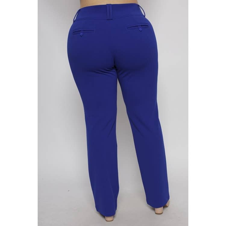 PLUS SIZE STRAIGHT LEG TROUSER PANTS