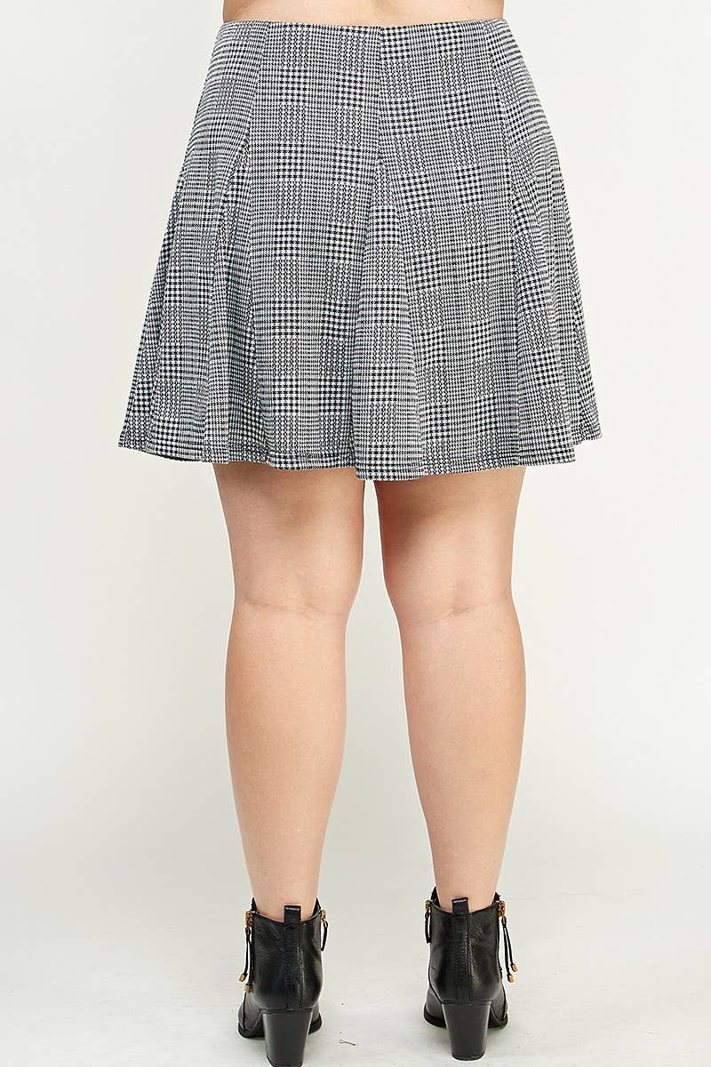 Plus Size Plaid Knit Aline Skirt KY18157-SK