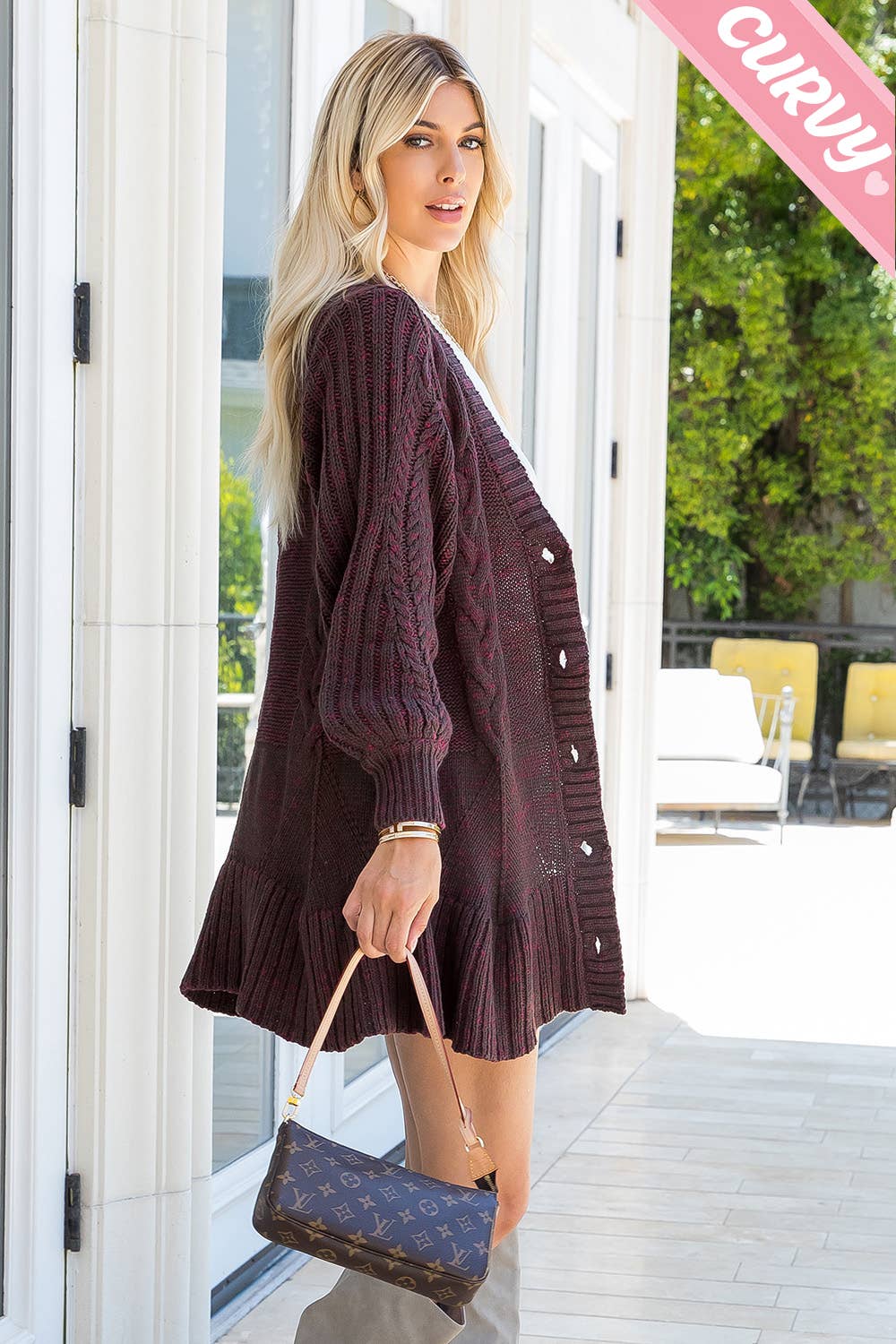 SW337PL CABLE KNIT CARDIGAN