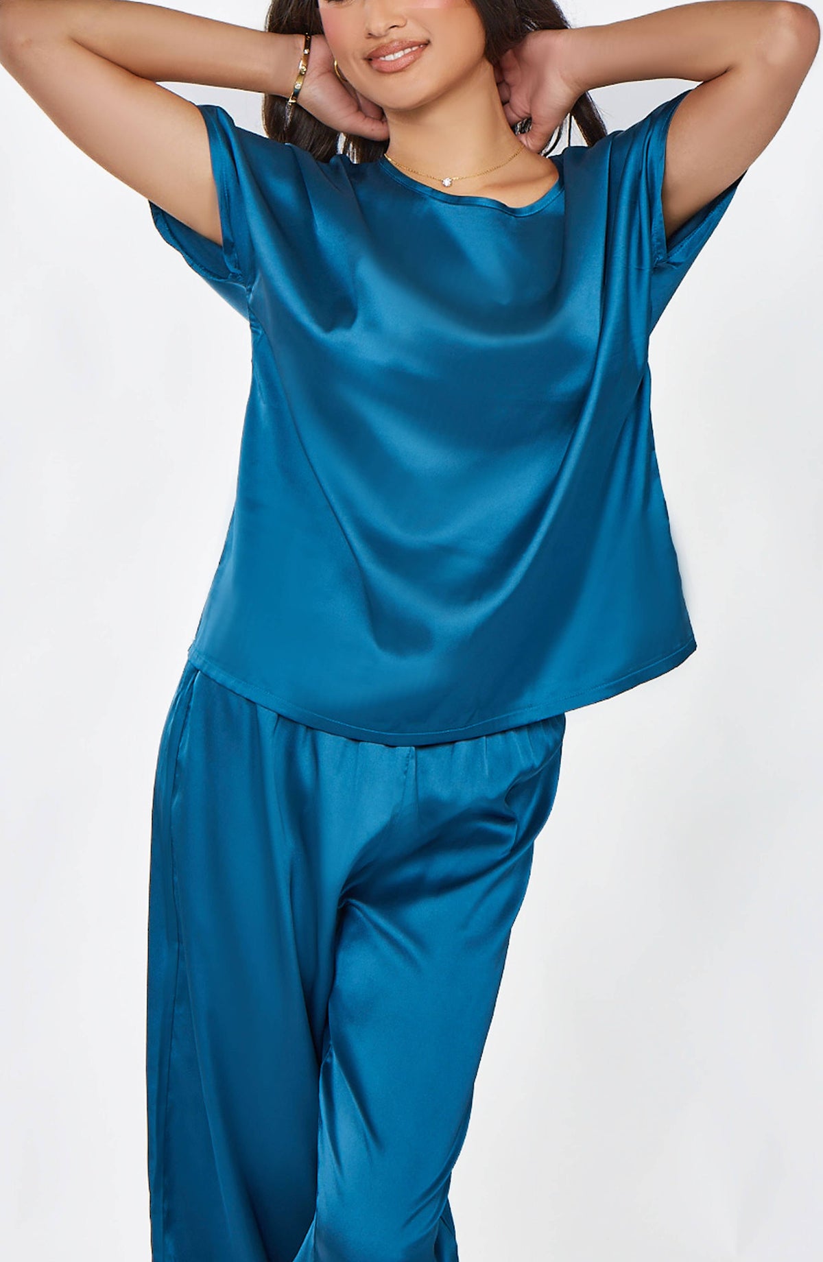 Julie Satin Pullover Top and Pants Loungewear Set
