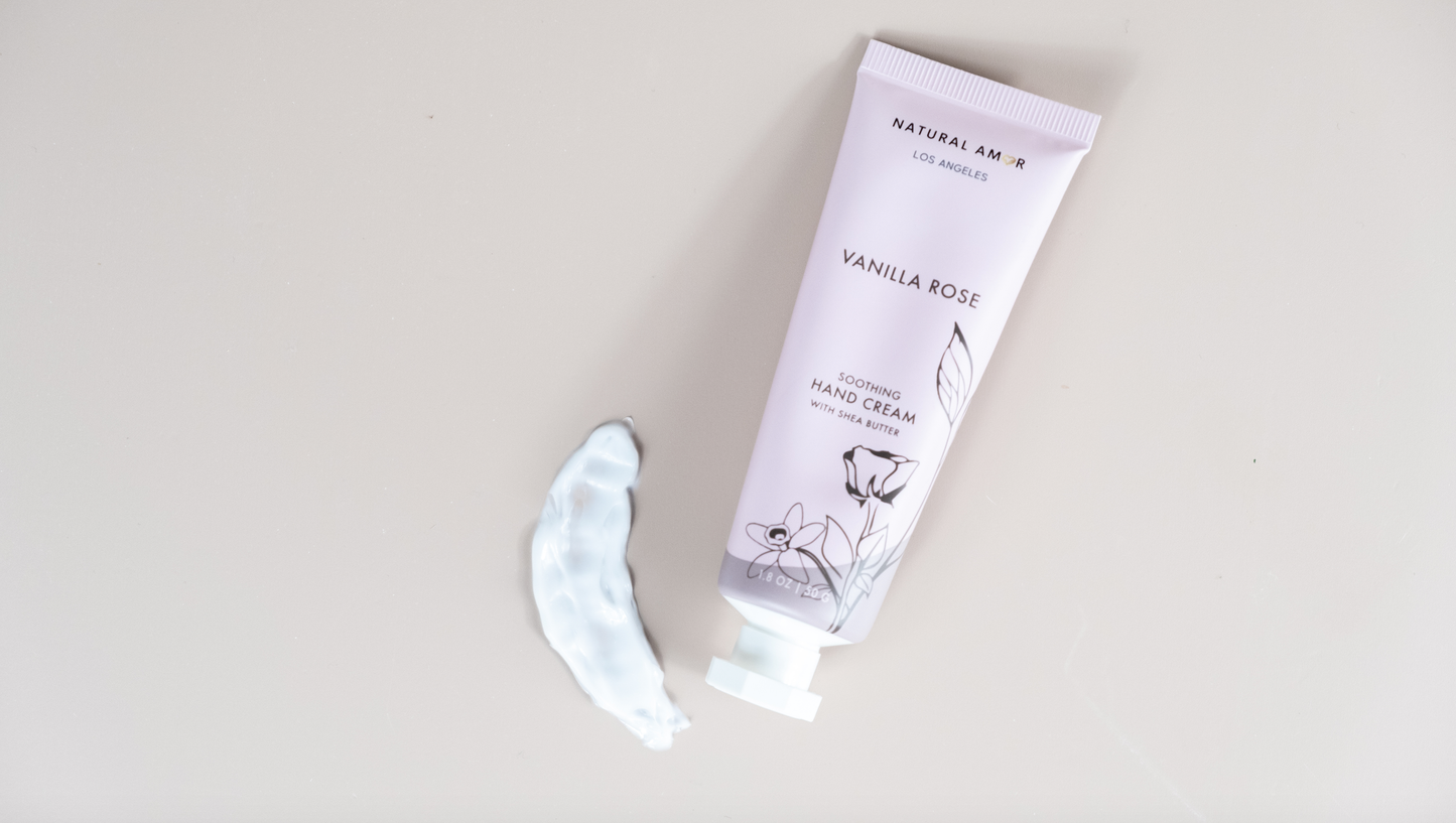 Rose Vanilla Hand Cream, enriched with shea butter