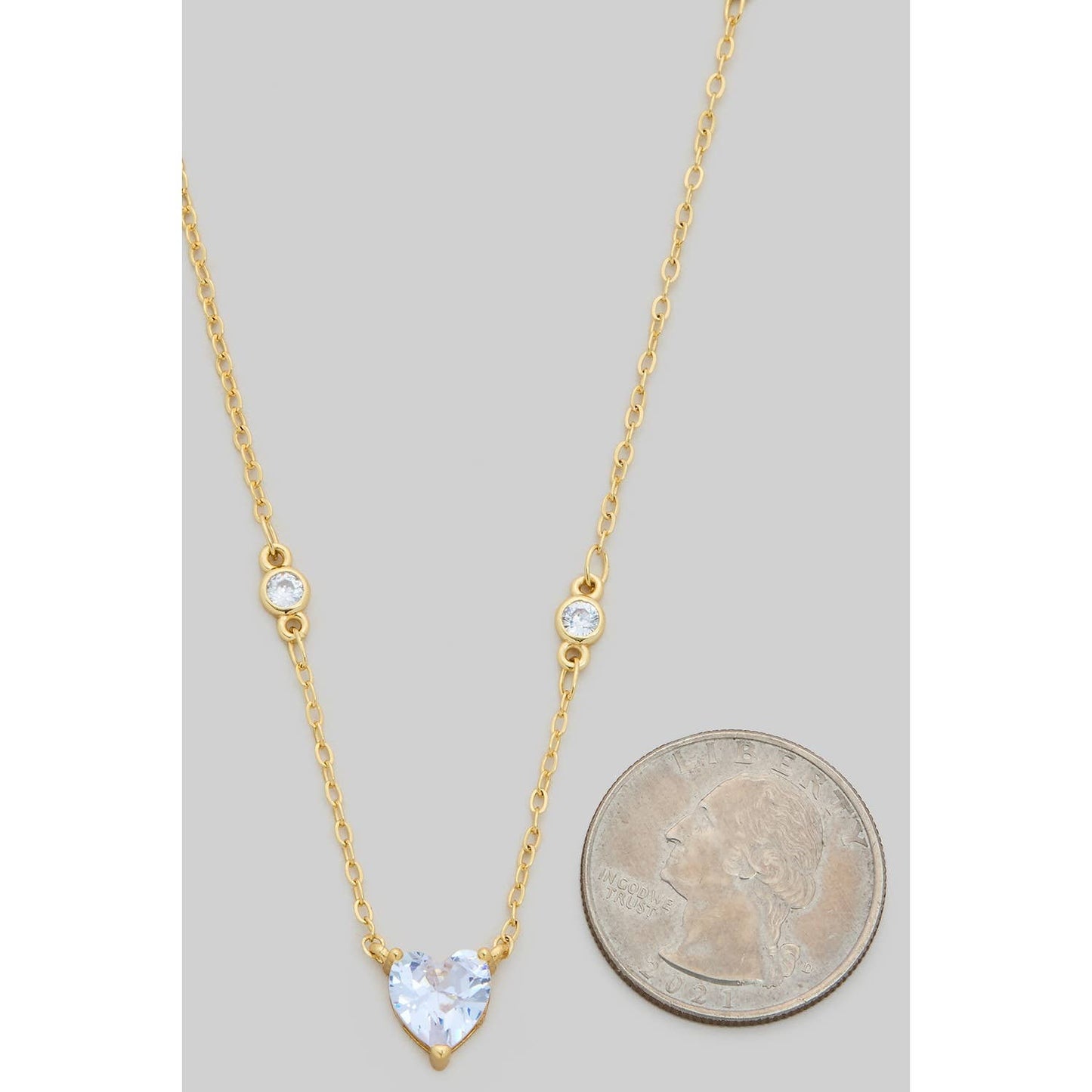 CZ HEART PENDANT NECKLACE