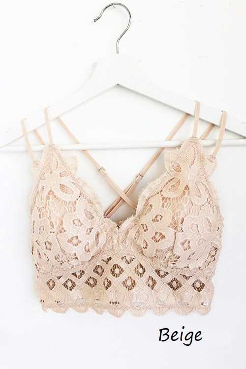 Plus Size Scalloped Lace Cami Bralette