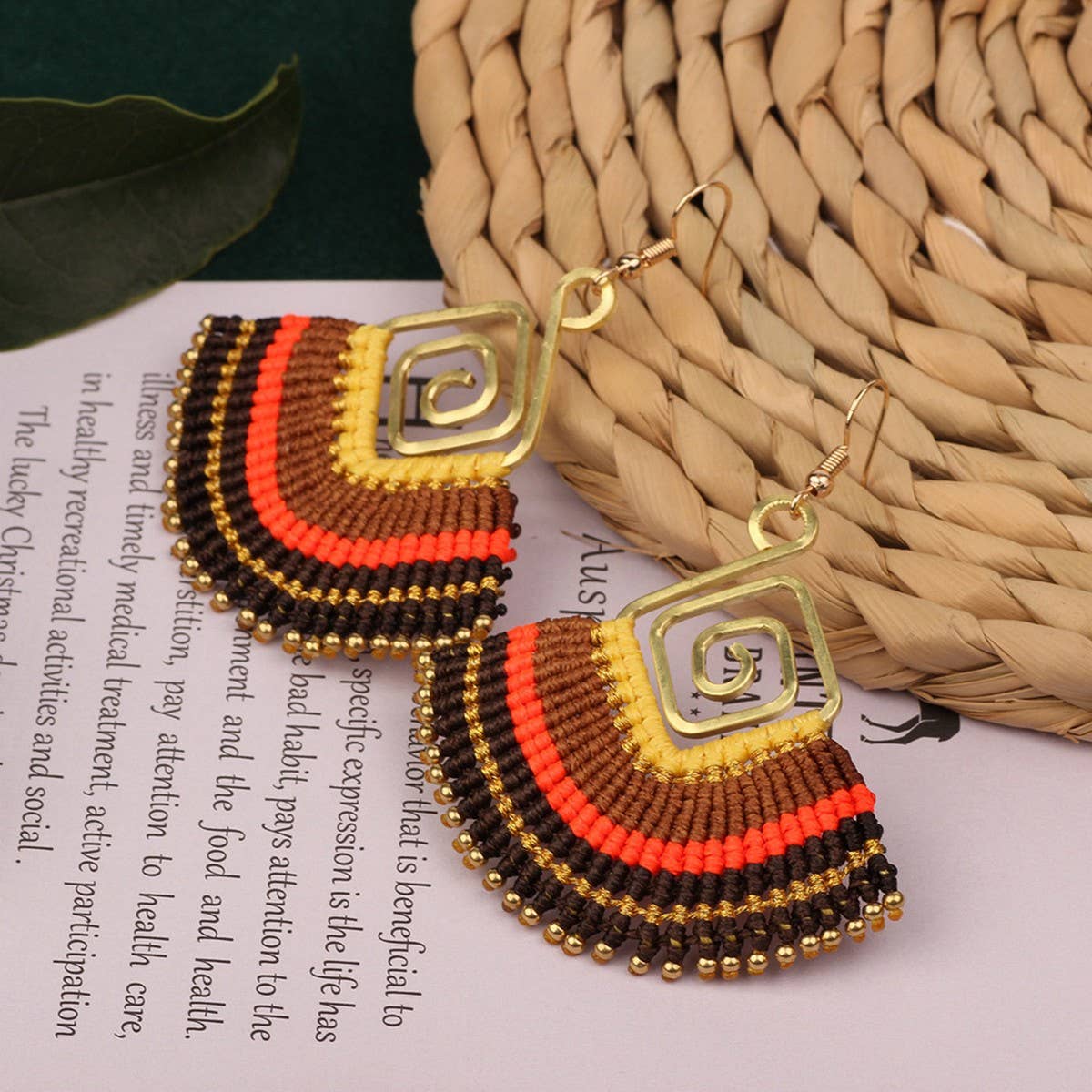 HIGH-GRADE NATURAL STONE WOVEN COLORFUL EARRINGS_CWAJE3983
