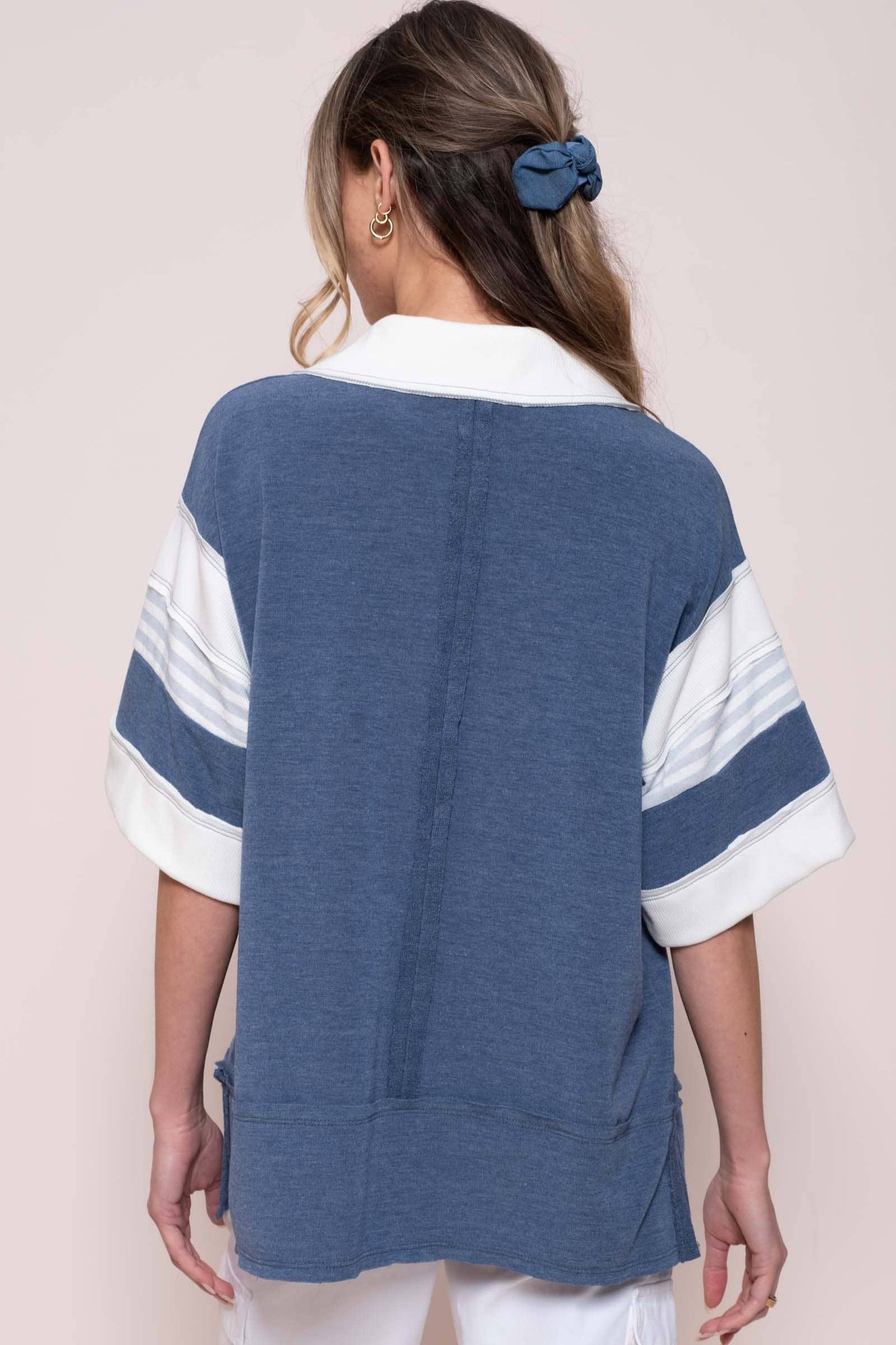 Plus sporty and casual polo shirt with contrast-PST11203