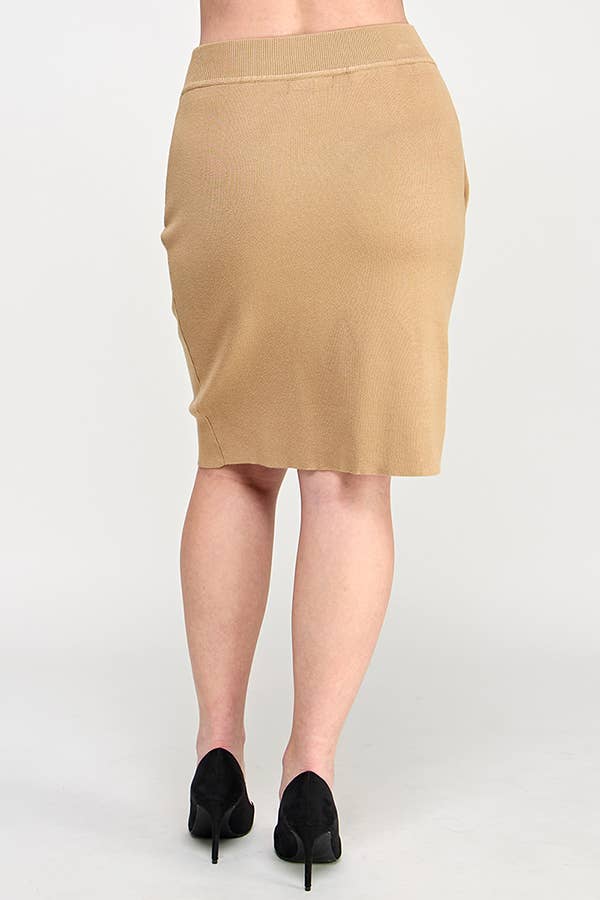 Plus Size Sweater Knit Pencil Skirt CL2405P-SWSK
