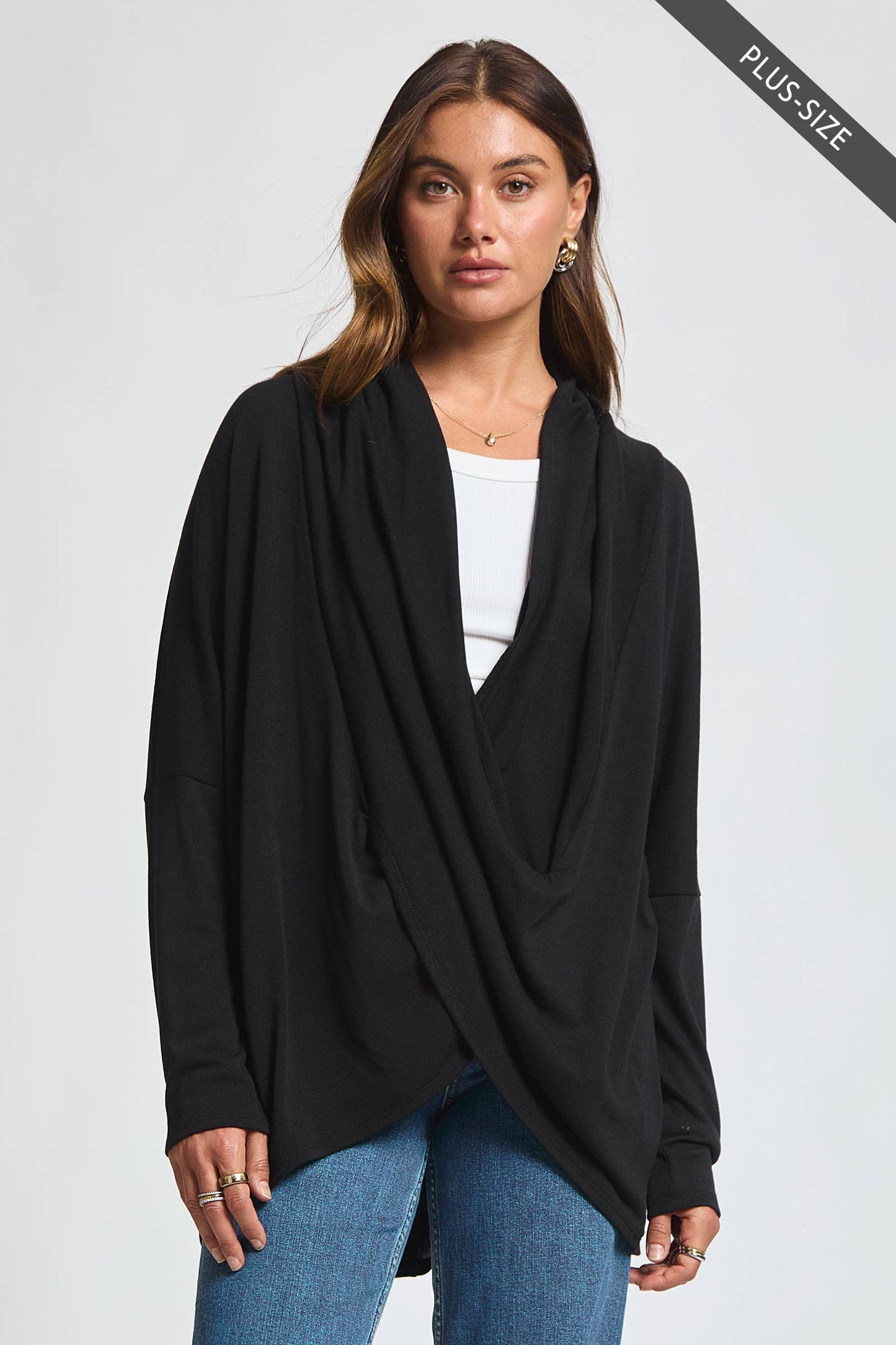 PLUS SIZE Soft Drape Hacci Wrap