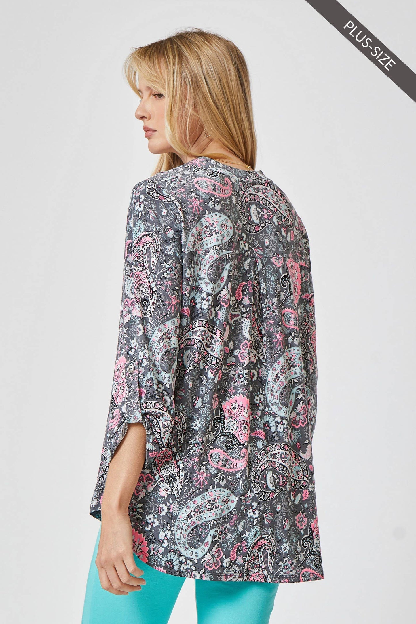 PLUS SIZE 3/4 Sleeve LIZZY MEDALLION Wrinkle Free Blouse