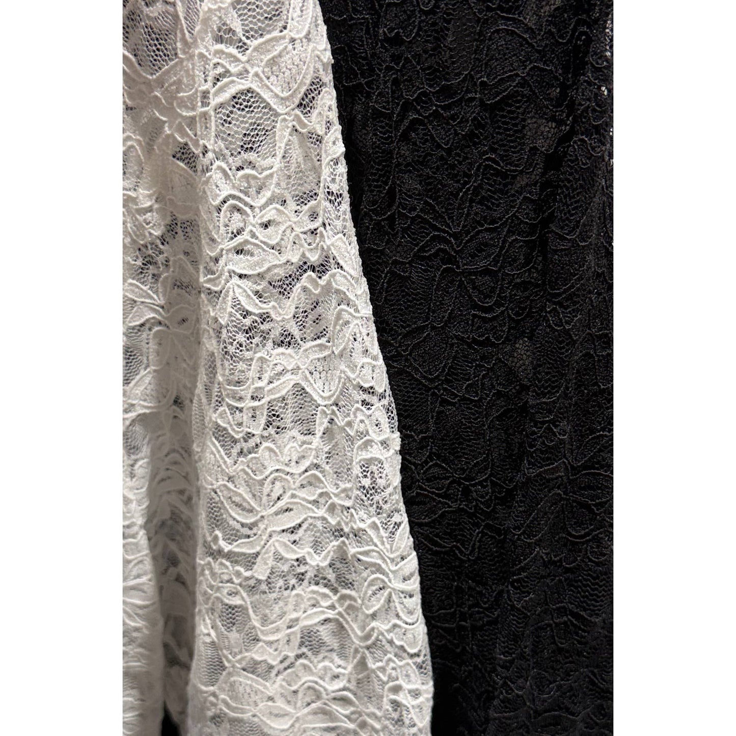 PLUS SIZE LACE OPEN TIE FRONT LONG SLEEVE BOLERO CARDIGAN