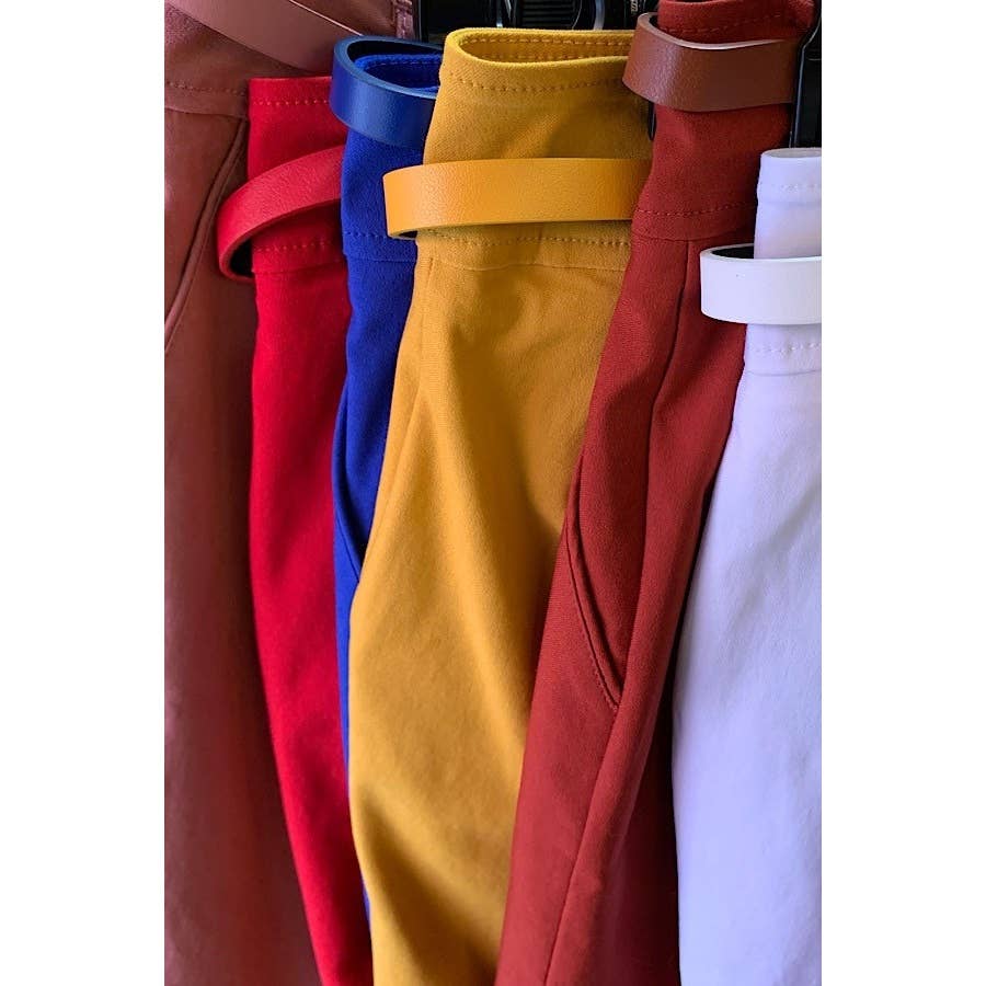 PLUS SIZE BELTED MILLENIUM TROUSERS