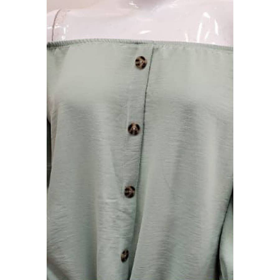 PLUS SIZE TIE FRONT OFF SHOULDER TOP