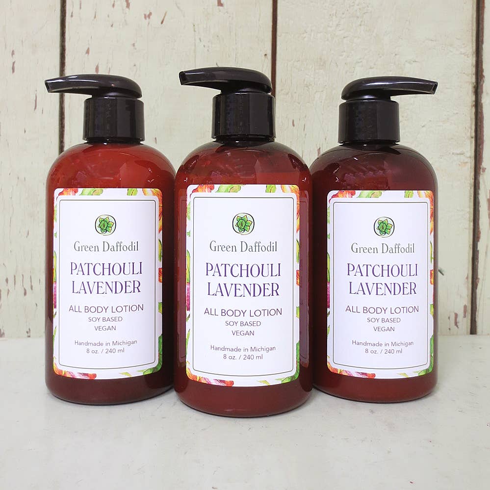 Patchouli Lavender Soy Lotion Pump Bottle