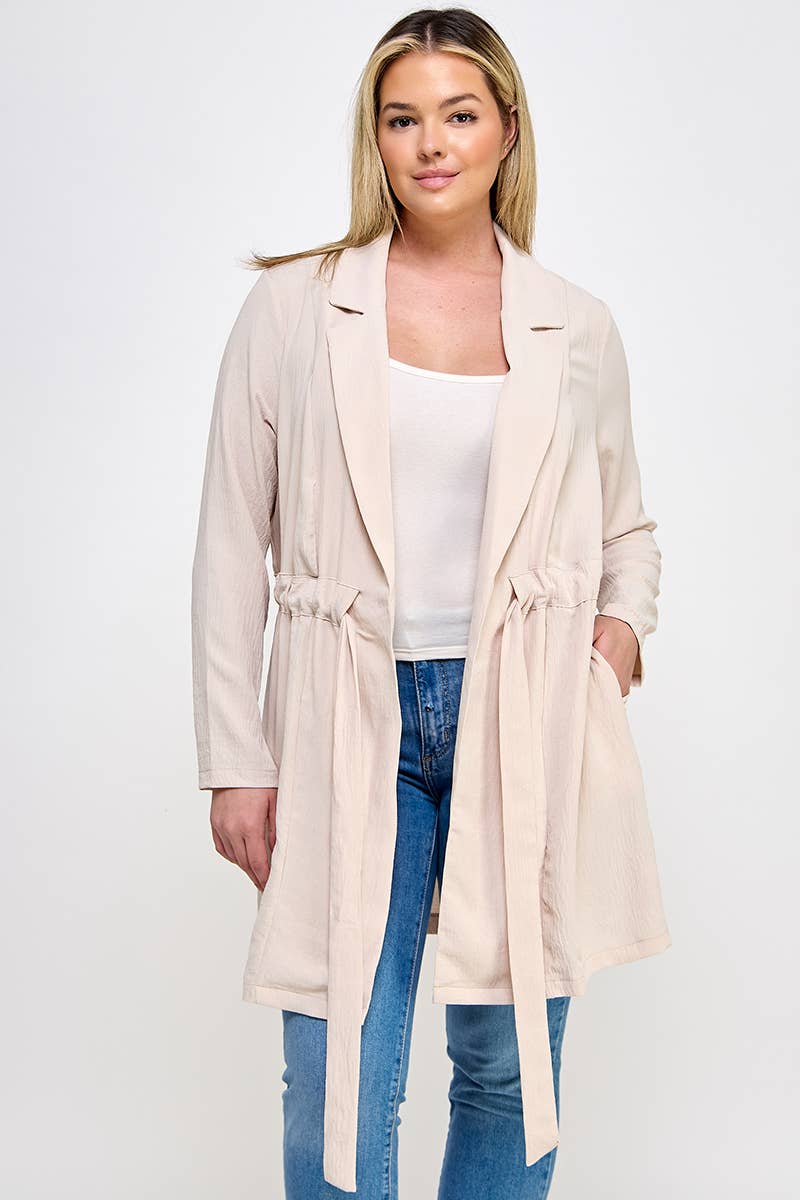 Plus Size Trench Jacket W/Tie SS2437P-J