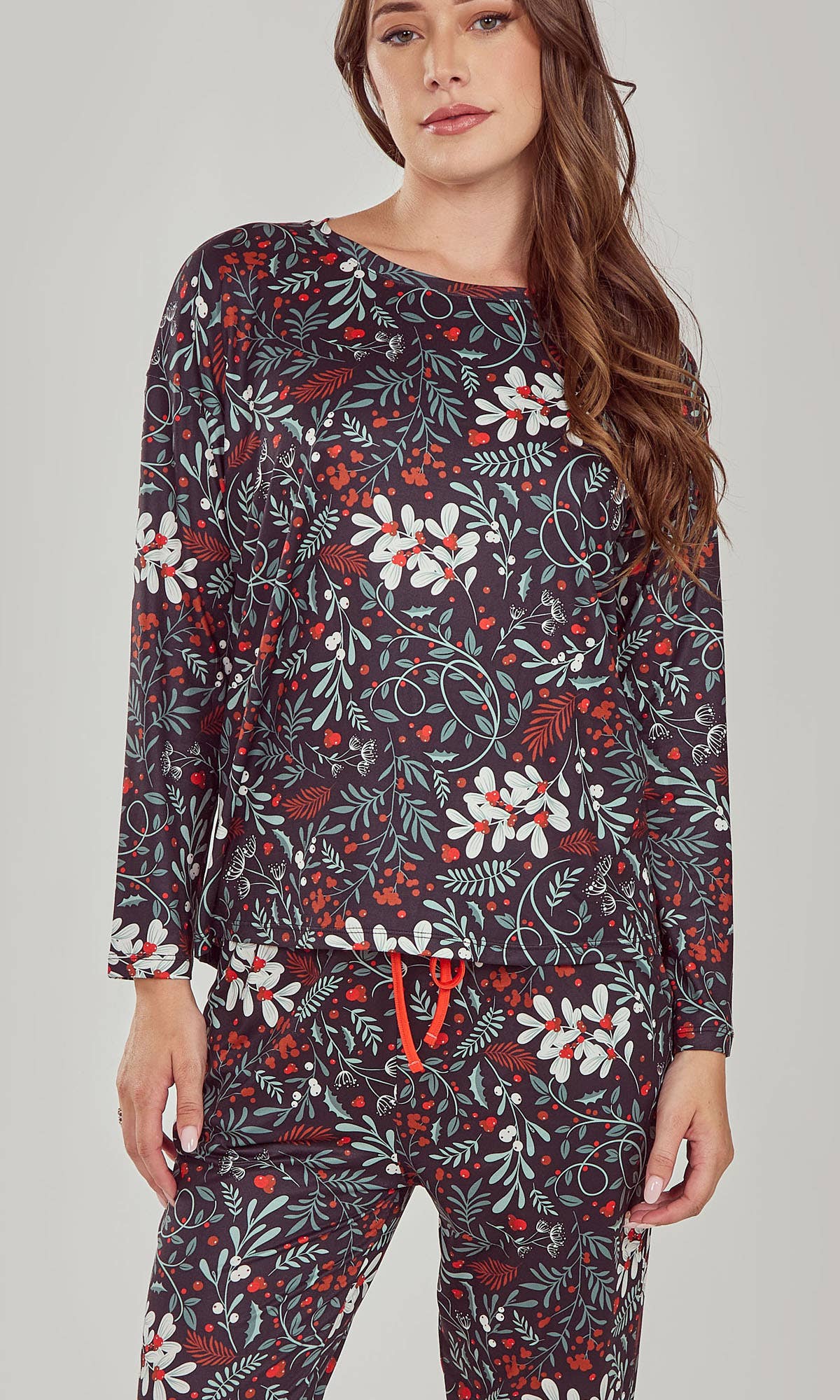 Holly Plus Size Soft Floral Sleep-Lounge Pant Set