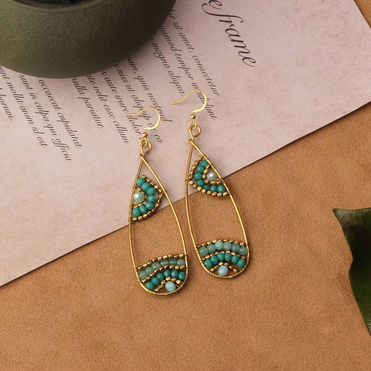 HIGH-GRADE NATURAL STONE WOVEN COLORFUL EARRINGS_CWAJE3983