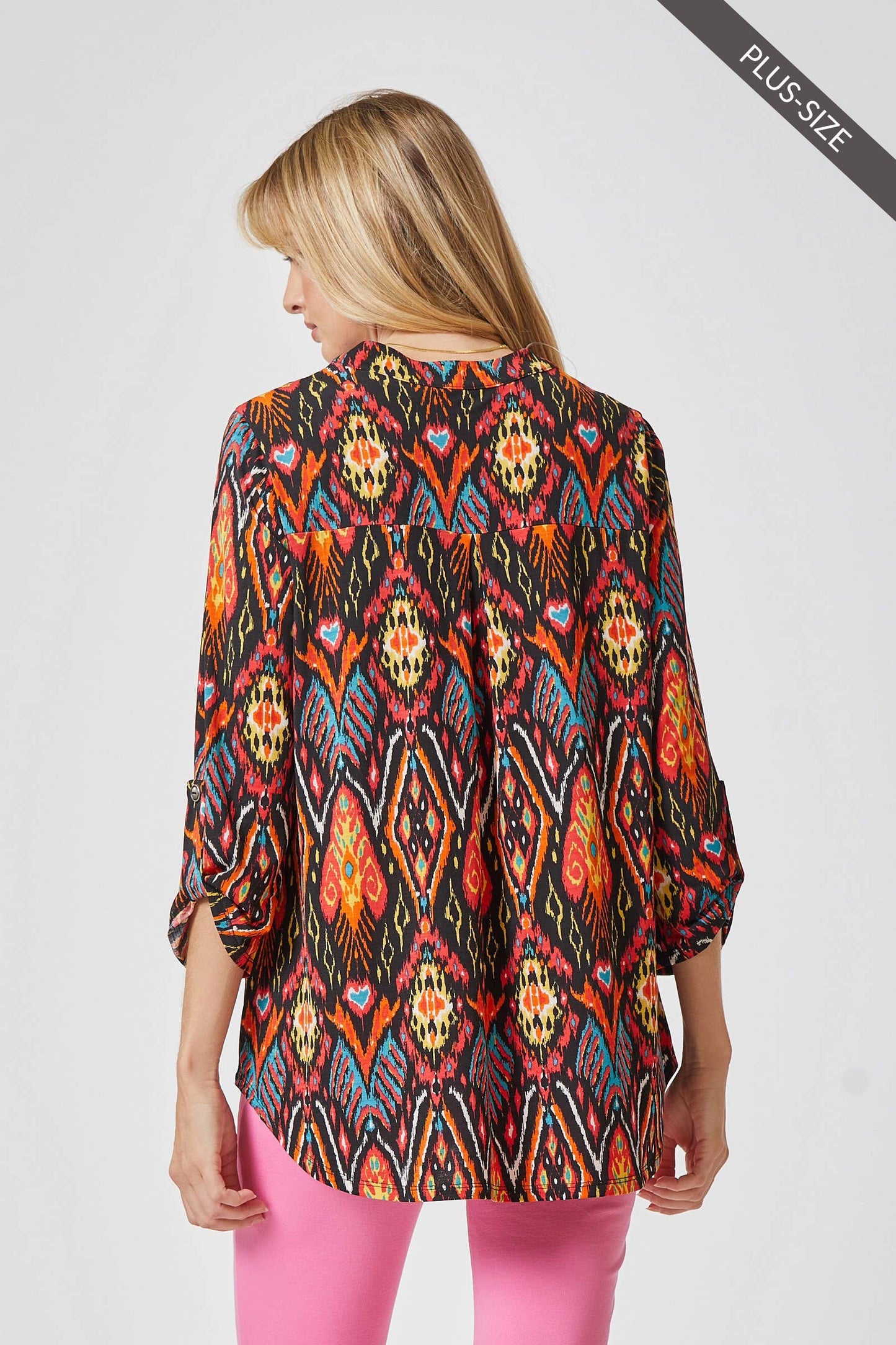 PLUS SIZE 3/4 Sleeve LIZZY MEDALLION Wrinkle Free Blouse