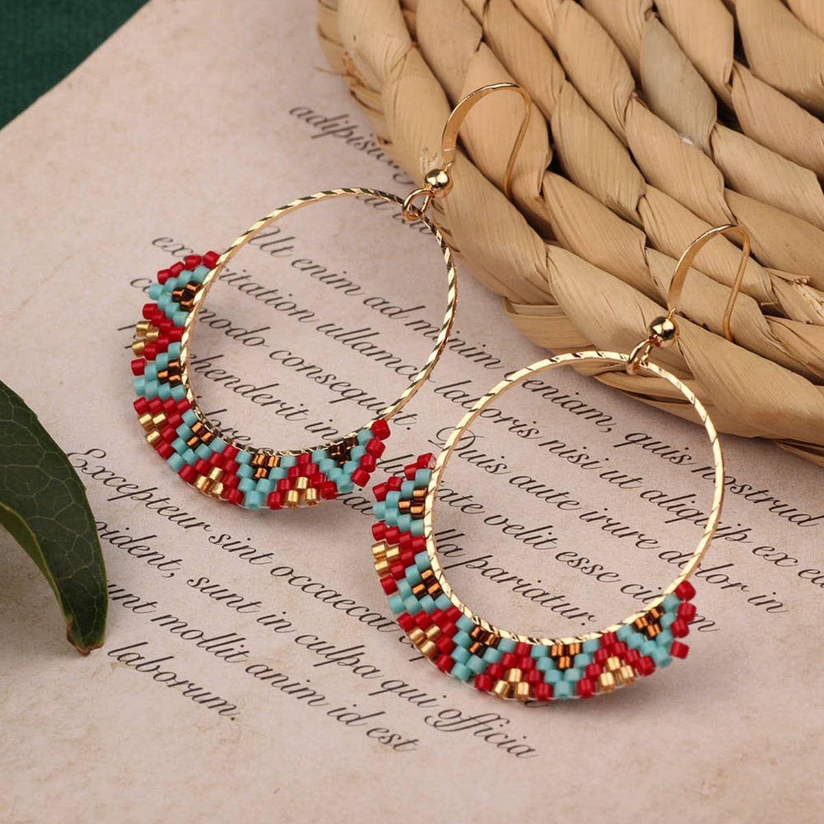 HIGH-GRADE NATURAL STONE WOVEN COLORFUL EARRINGS_CWAJE3983