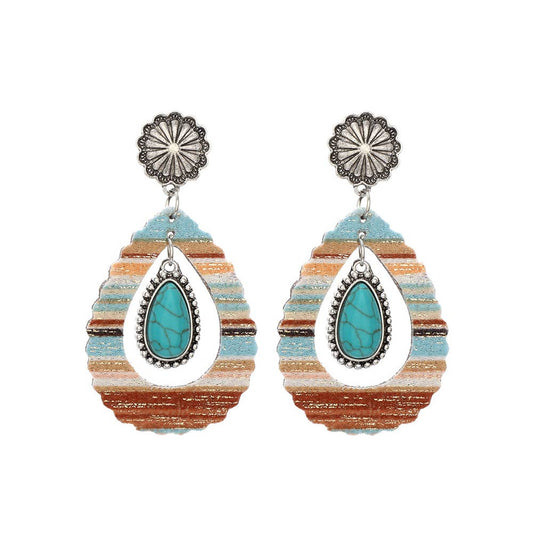 Vintage Gemstone Flower Earrings