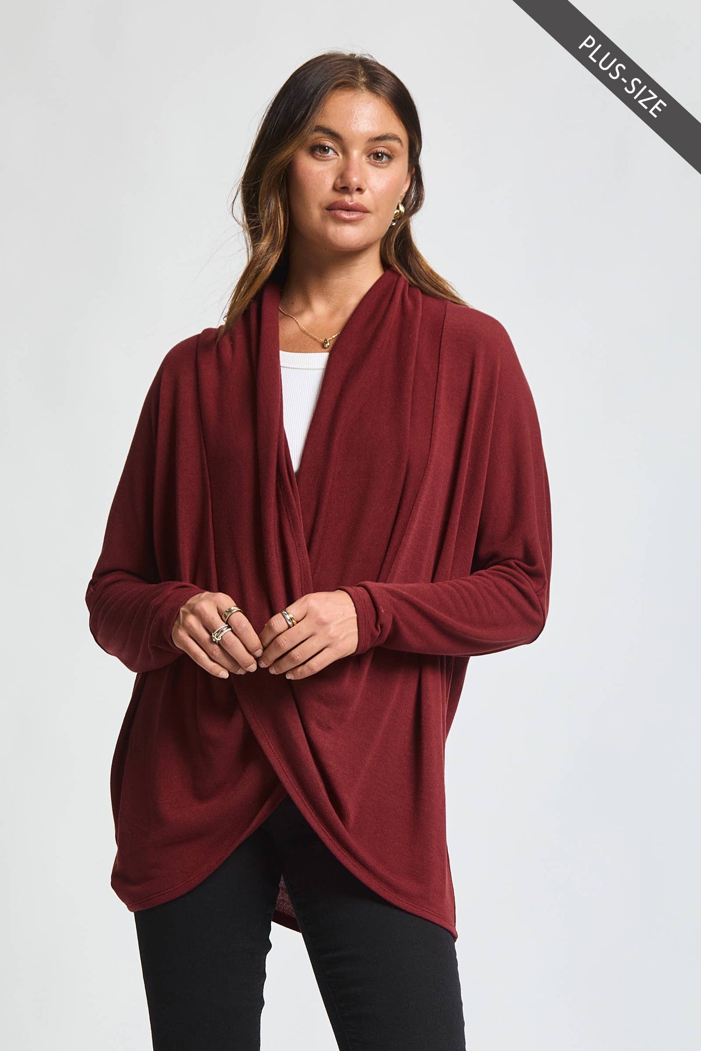 PLUS SIZE Soft Drape Hacci Wrap