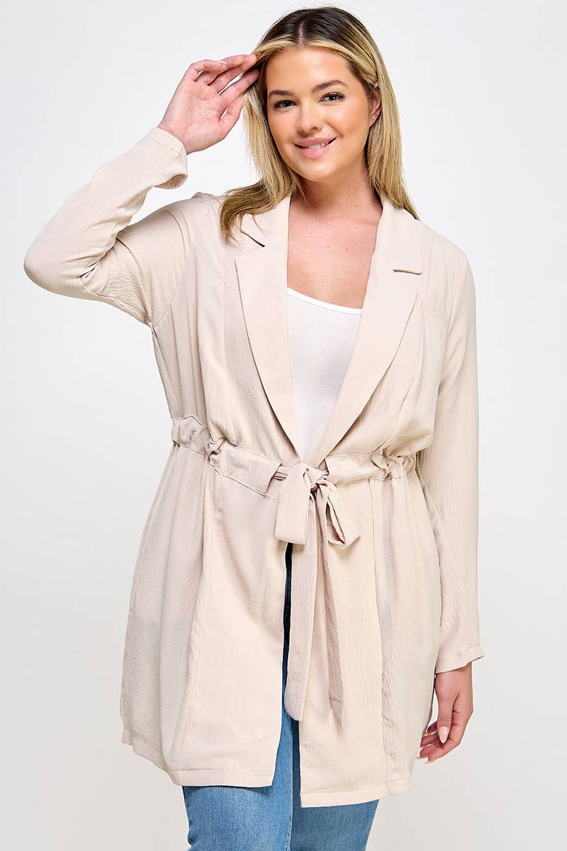 Plus Size Trench Jacket W/Tie SS2437P-J