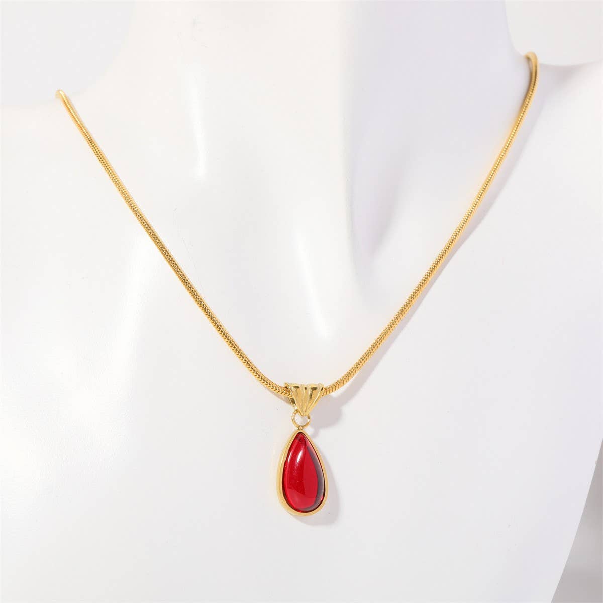 Fashionable water drop blue ocean necklace_CWMM5582