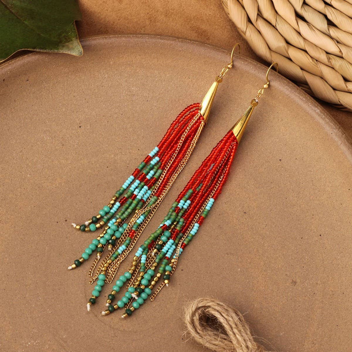 HIGH-GRADE NATURAL STONE WOVEN COLORFUL EARRINGS_CWAJE3983