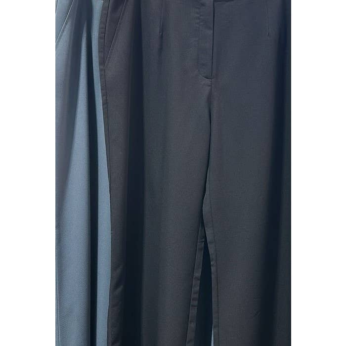 PLUS SIZE BUTTON TAB STRAIGHT LEG TROUSER PANTS