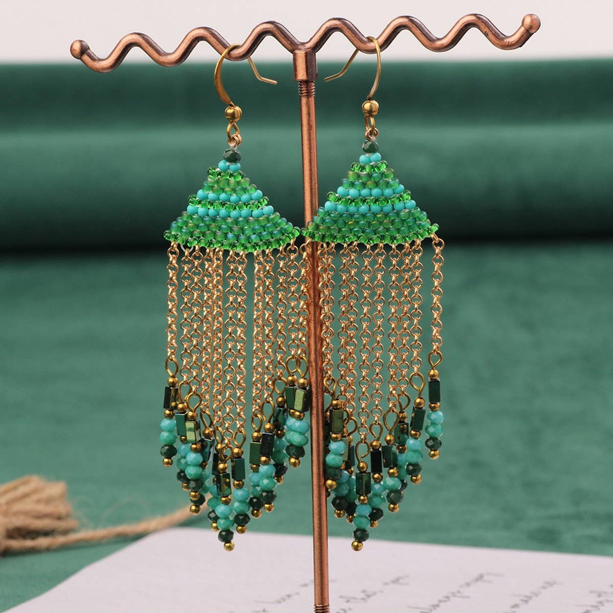 HIGH-GRADE NATURAL STONE WOVEN COLORFUL EARRINGS_CWAJE3983