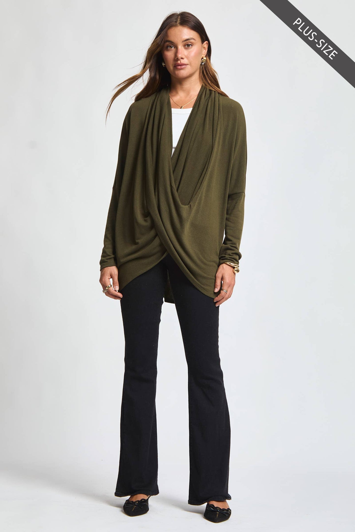 PLUS SIZE Soft Drape Hacci Wrap