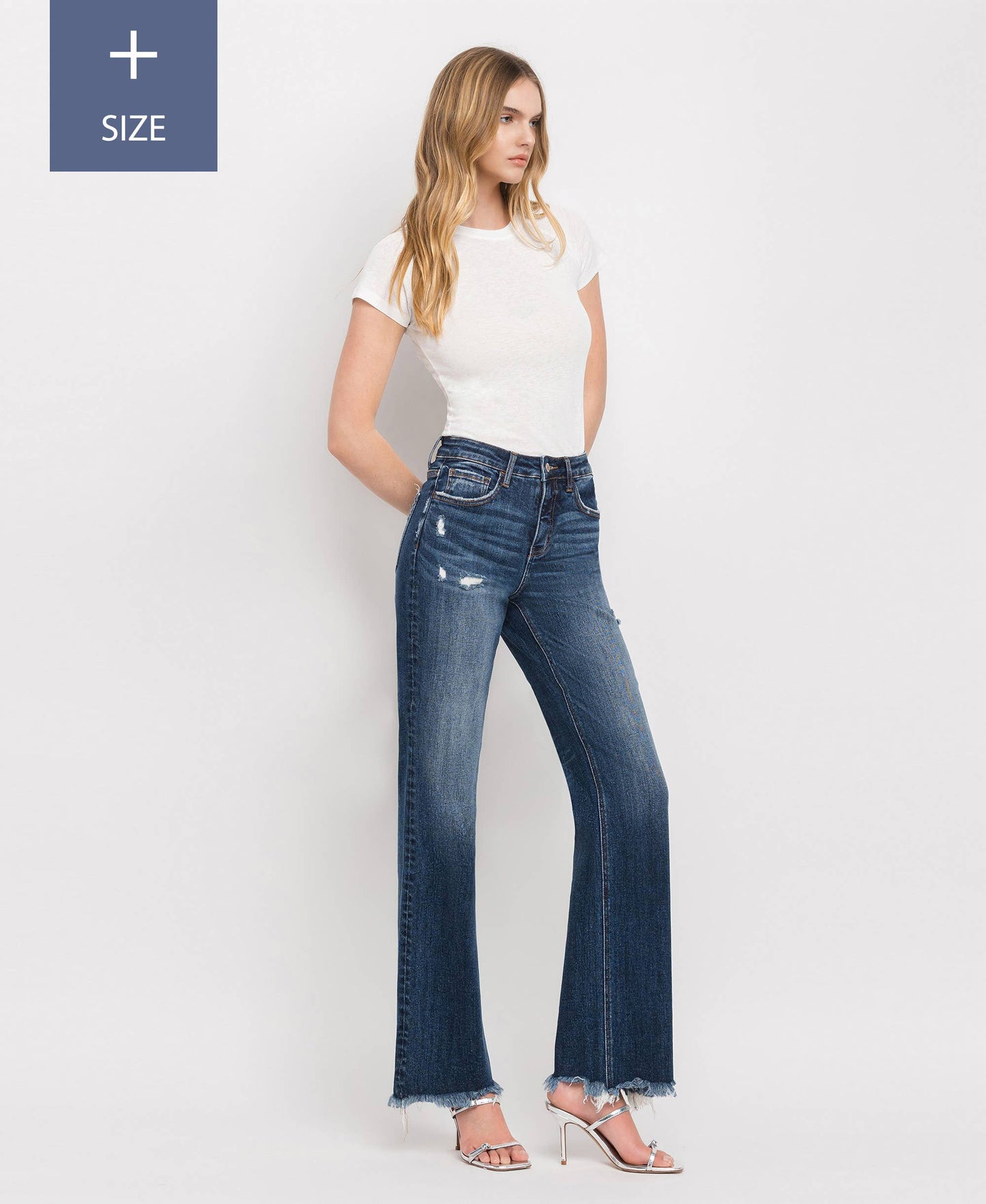 PLUS SIZE TUMMY CONTROL HIGH RISE DAD JEANS LV1308-P