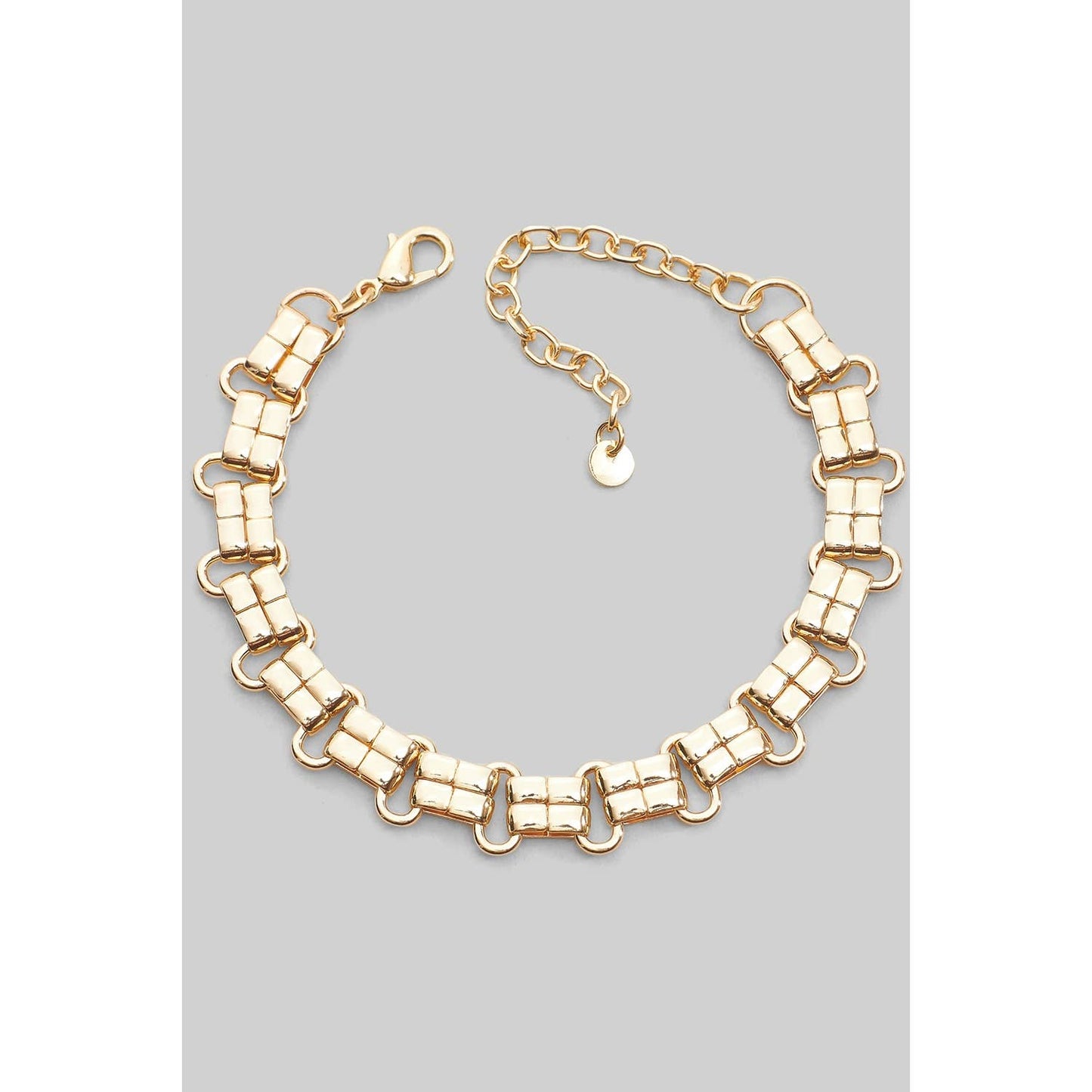 BRASS LINKED ABSTRACT BRACELET