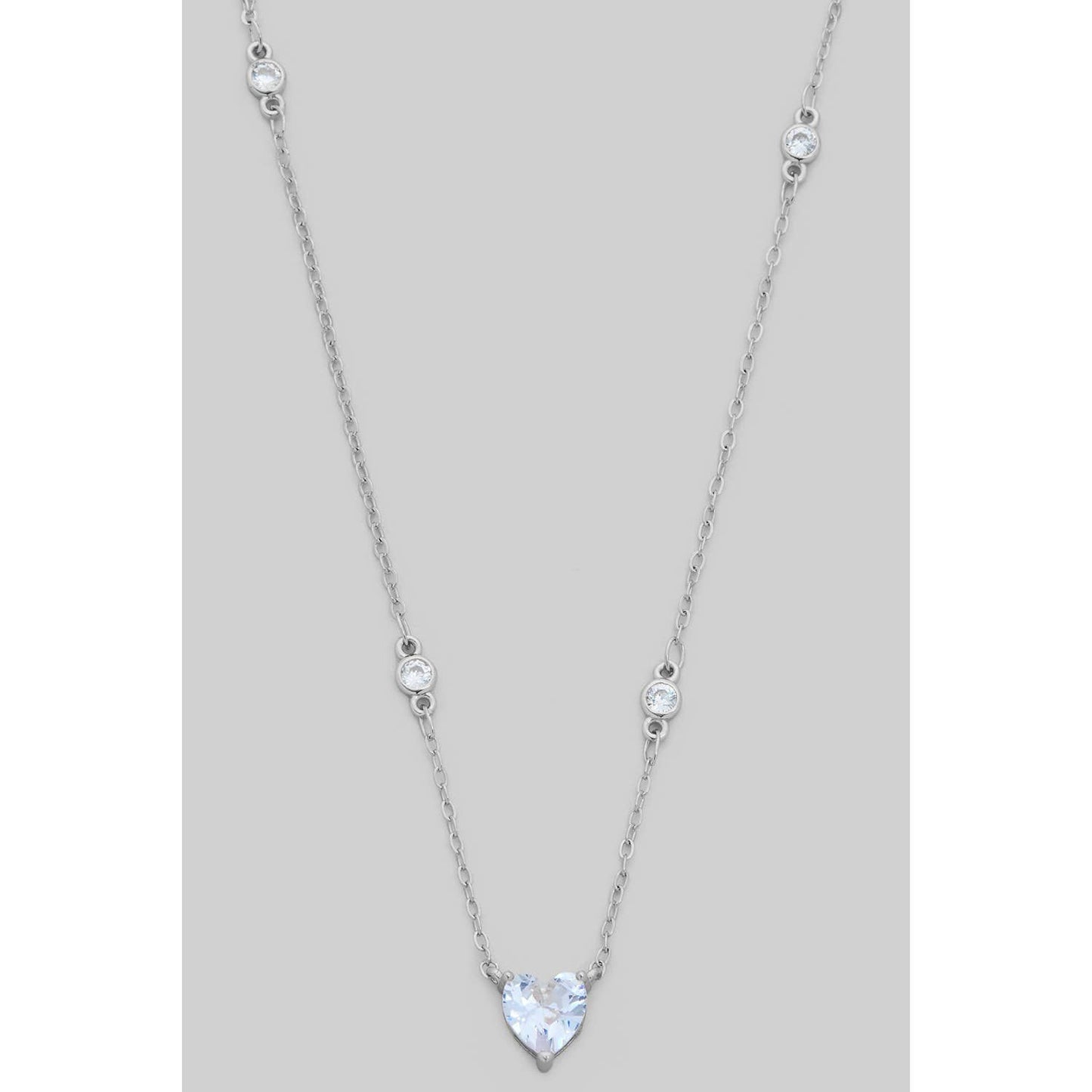 CZ HEART PENDANT NECKLACE