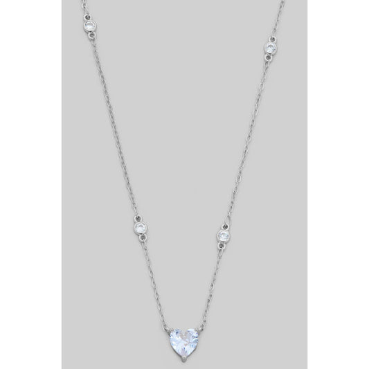CZ HEART PENDANT NECKLACE