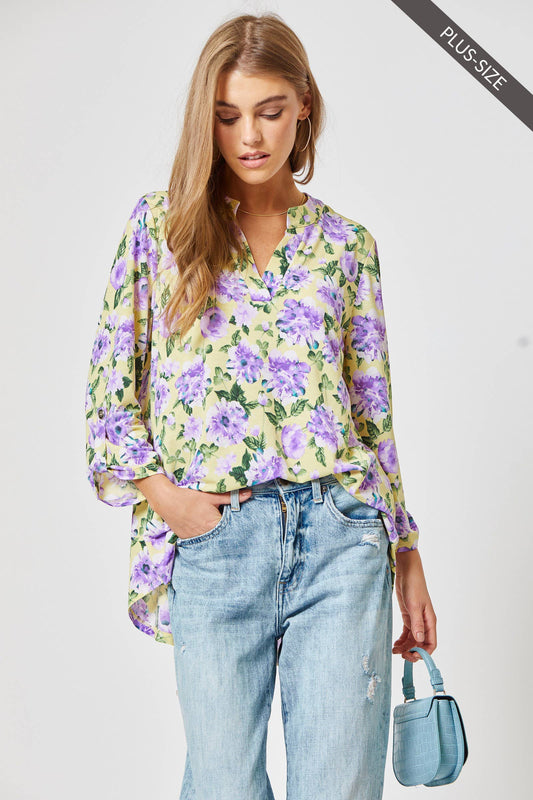 PLUS SIZE 3/4 Sleeve LIZZY Wrinkle Free Top