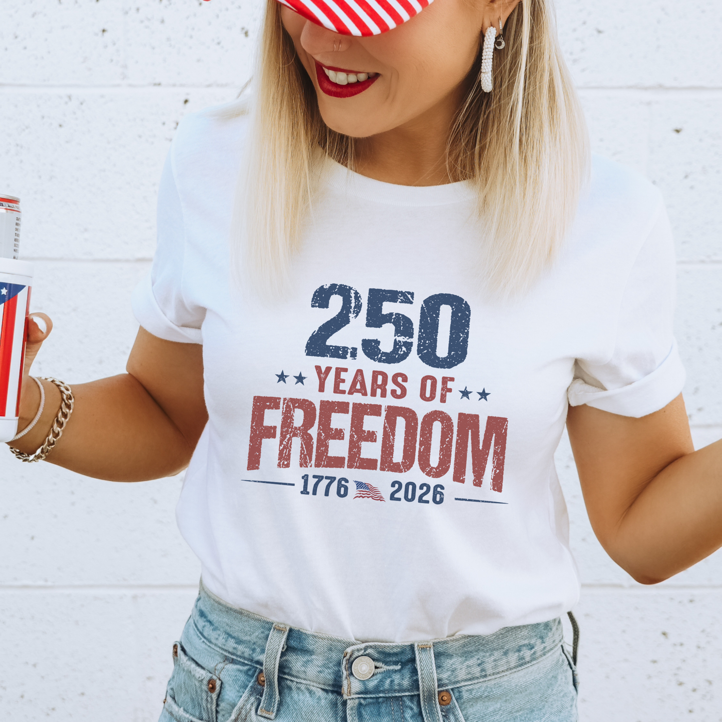 250 Years of Freedom USA Patriotic Graphic T-Shirt