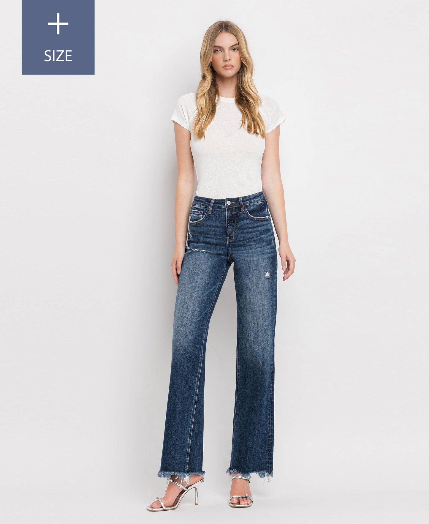 PLUS SIZE TUMMY CONTROL HIGH RISE DAD JEANS LV1308-P