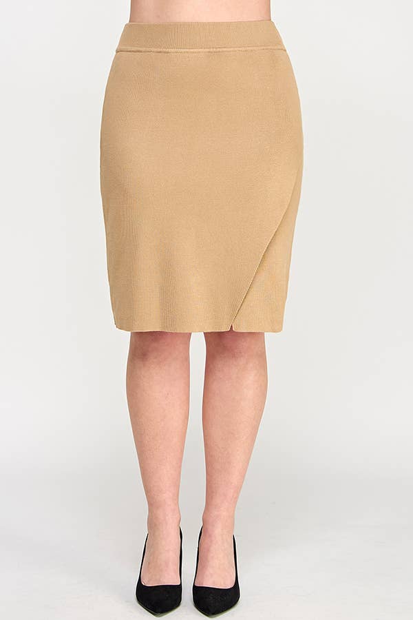 Plus Size Sweater Knit Pencil Skirt CL2405P-SWSK