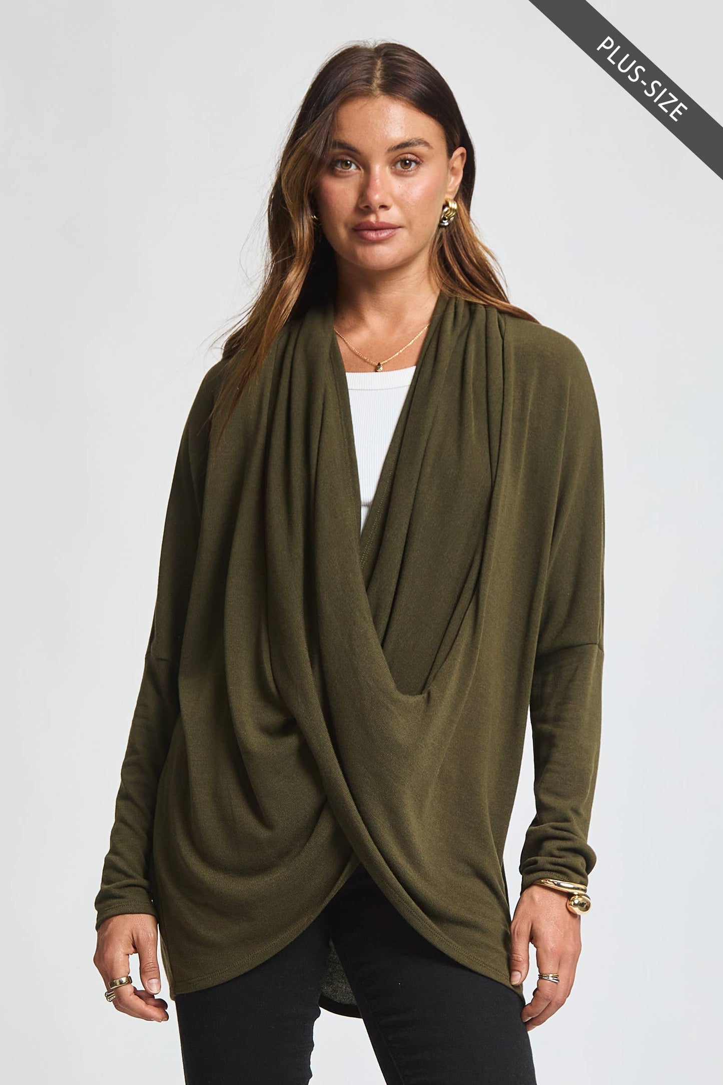 PLUS SIZE Soft Drape Hacci Wrap