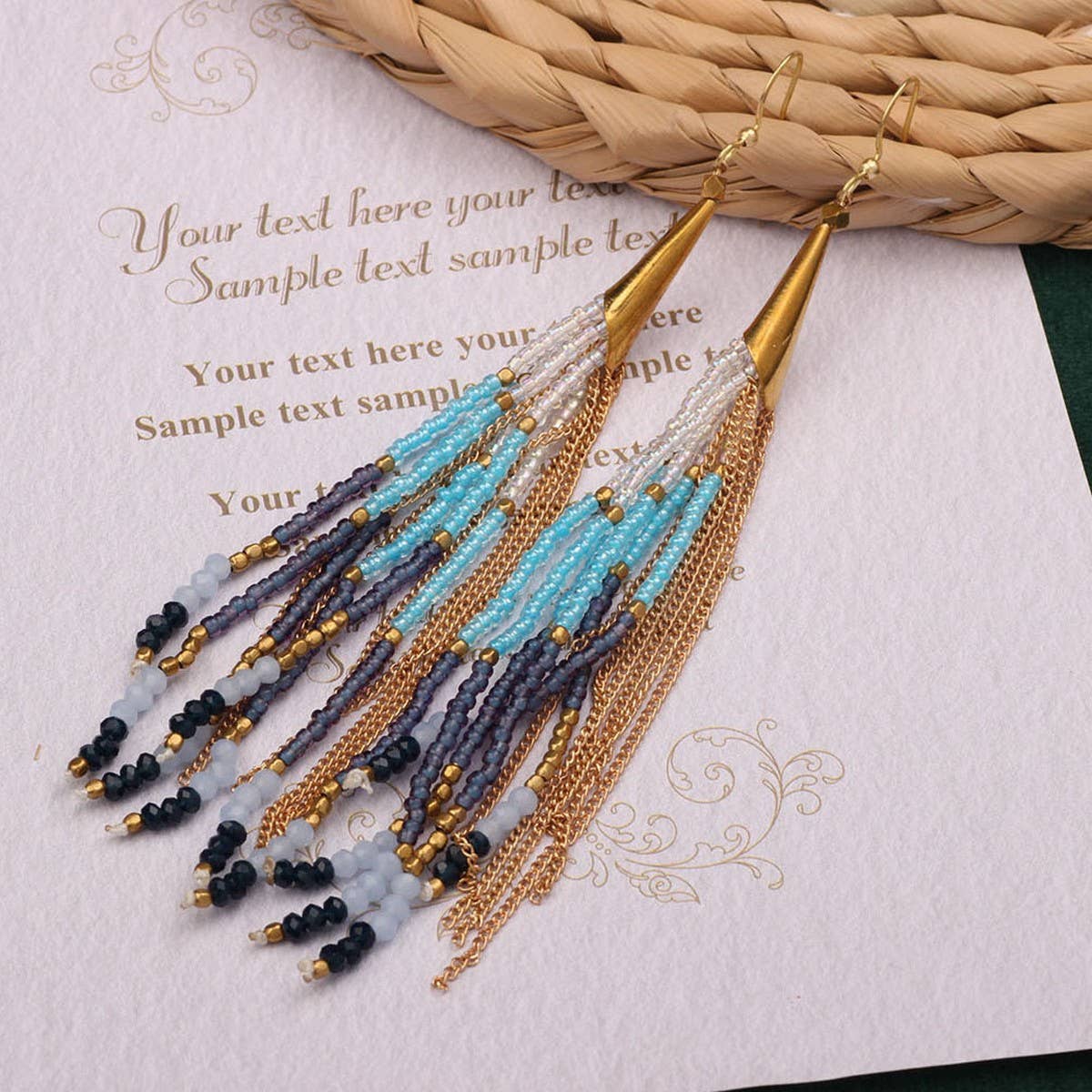 HIGH-GRADE NATURAL STONE WOVEN COLORFUL EARRINGS_CWAJE3983