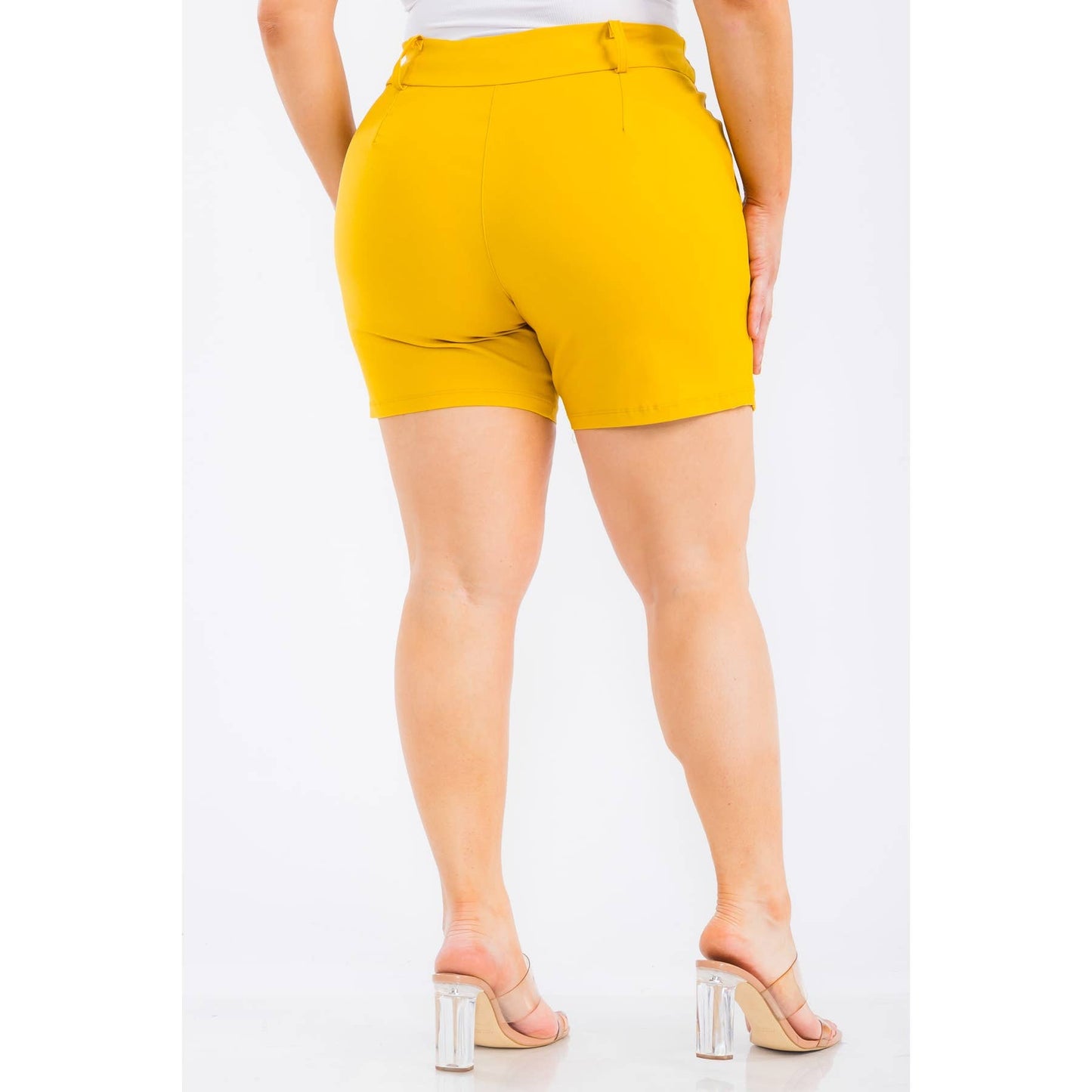 PLUS SIZE 2 BUTTON POCKET SHORTS
