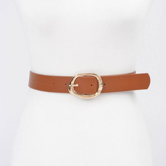 Faux Leather Metal Buckle Belt