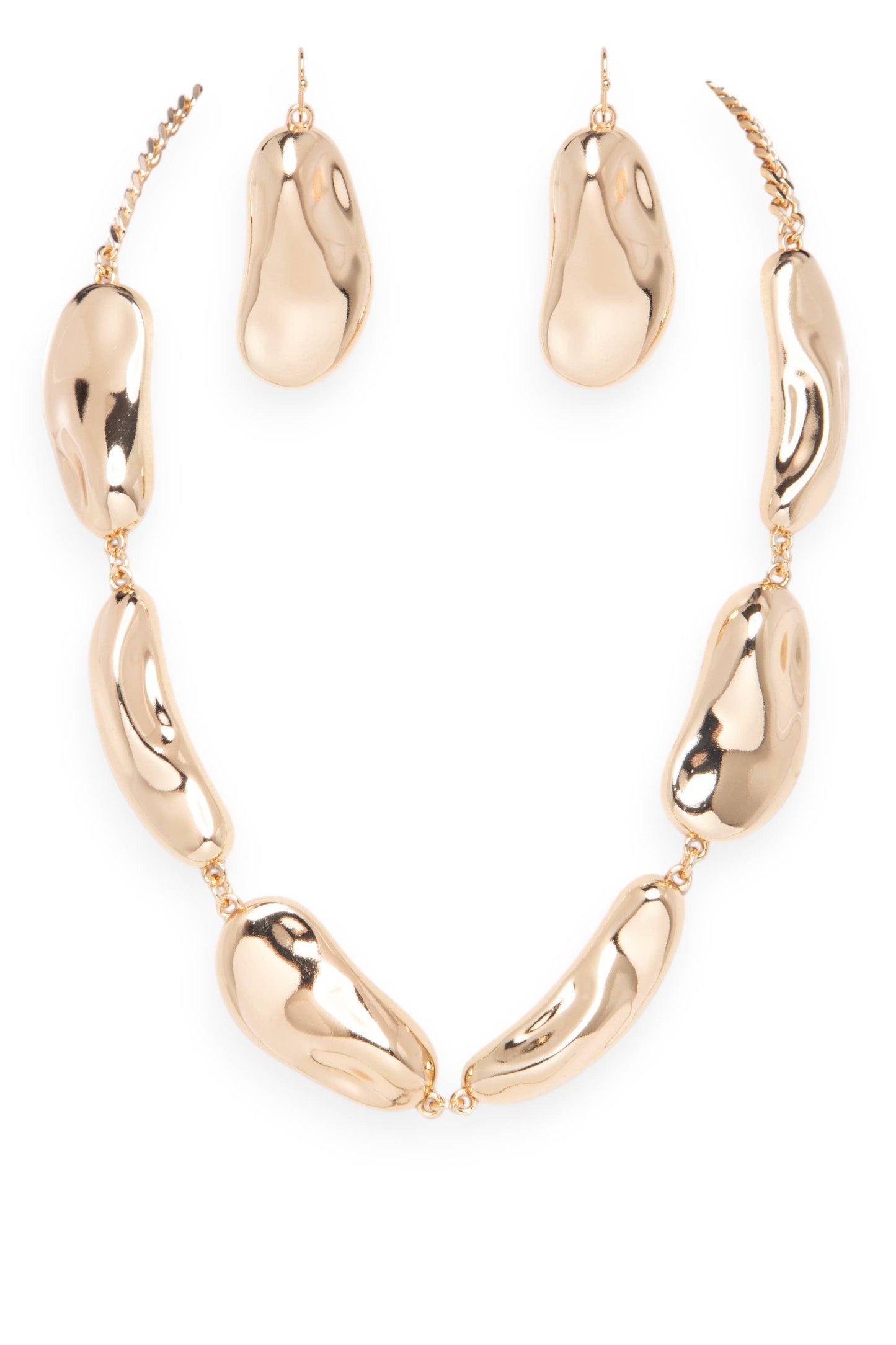 Organic Chain Link Collar Necklace Set